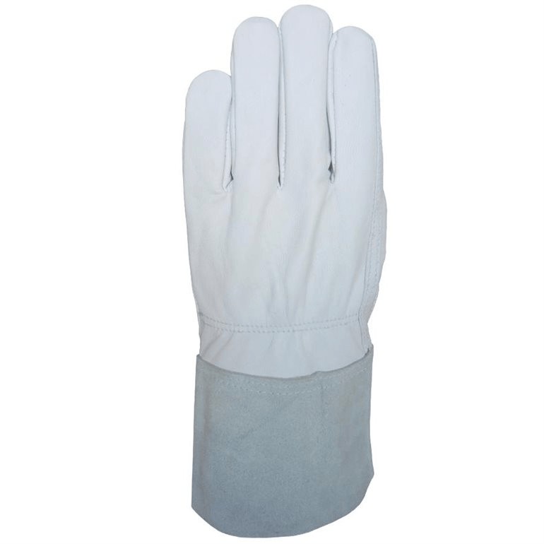Gant Tig, tout cuir fleur(gris) de chèvre, manchette 4'', fil de Kevlar