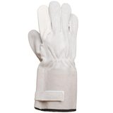 Paume cuir fleur de vache, dos cuir fendu, manchette 5" velcro