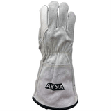 Paume cuir fleur de vache, Soufflet, dos cuir fendu, manchette 5" velcro