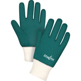 Gants verts à double enduit, PVC, Doublure en Jersey de coton, 70 mils