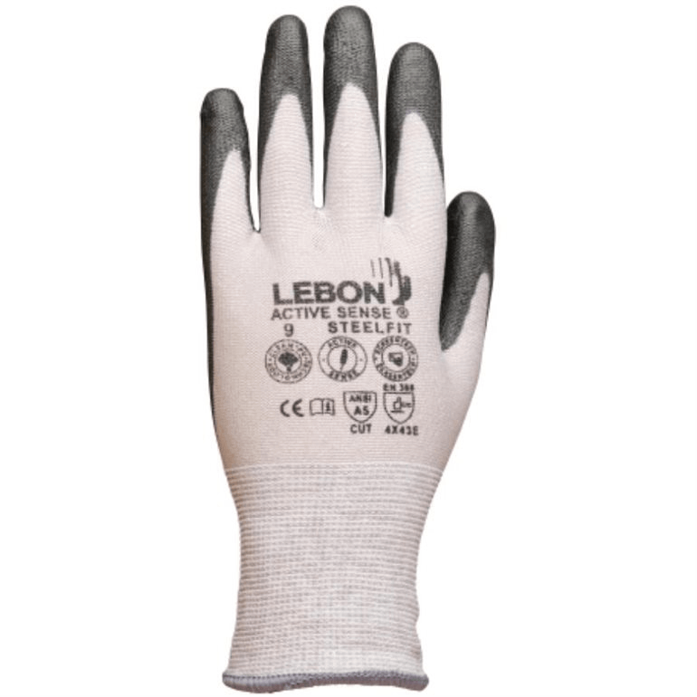 Gants ANSI A5 Coupure - tricot 100 % polyéthylène HD enduit de CLEAN PU, tactile
