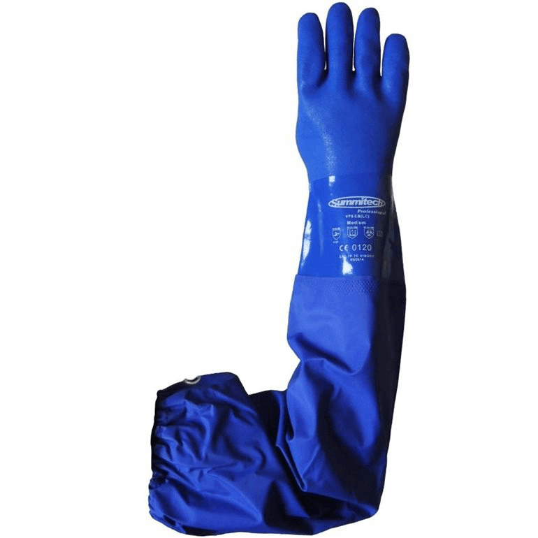 Gant et manchette soudés, PVC, coton interlock, 66cm
