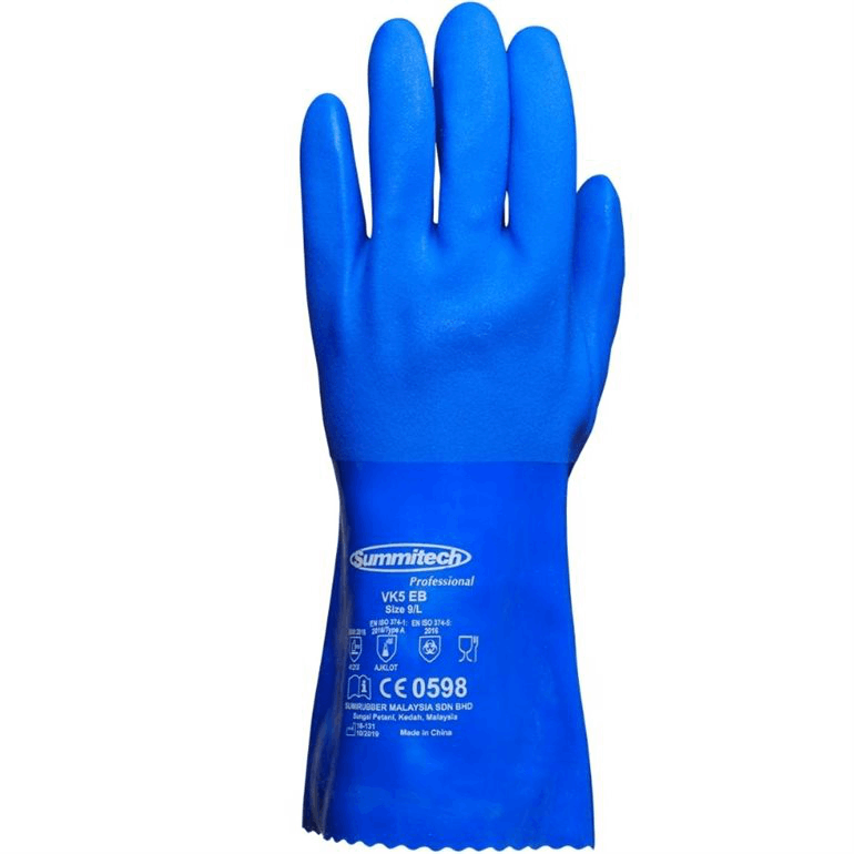 Gant PVC trempé, paume texturée ergonomique, 30 cm, Approuvé Alimentaire