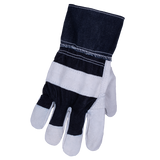 Paquet de 12 gants en cuir de vache fendu, Noir, Grand