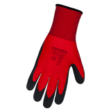 Paquet de 2 paires de gants enduits de mousse de latex doublés, rouge/noir, moyen/grand