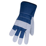 Gants en cuir de vache fendu doublés, couleurs assortis