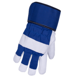 Gants en cuir de vache doublés, bleu
