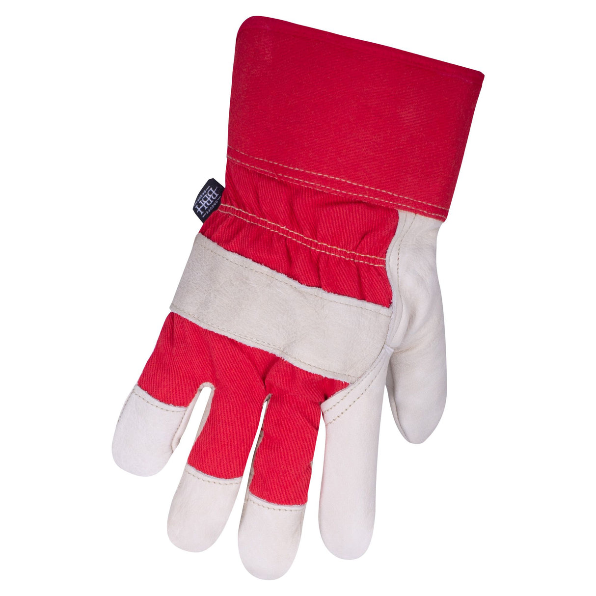 Gants en cuir de vache doublés, rouge