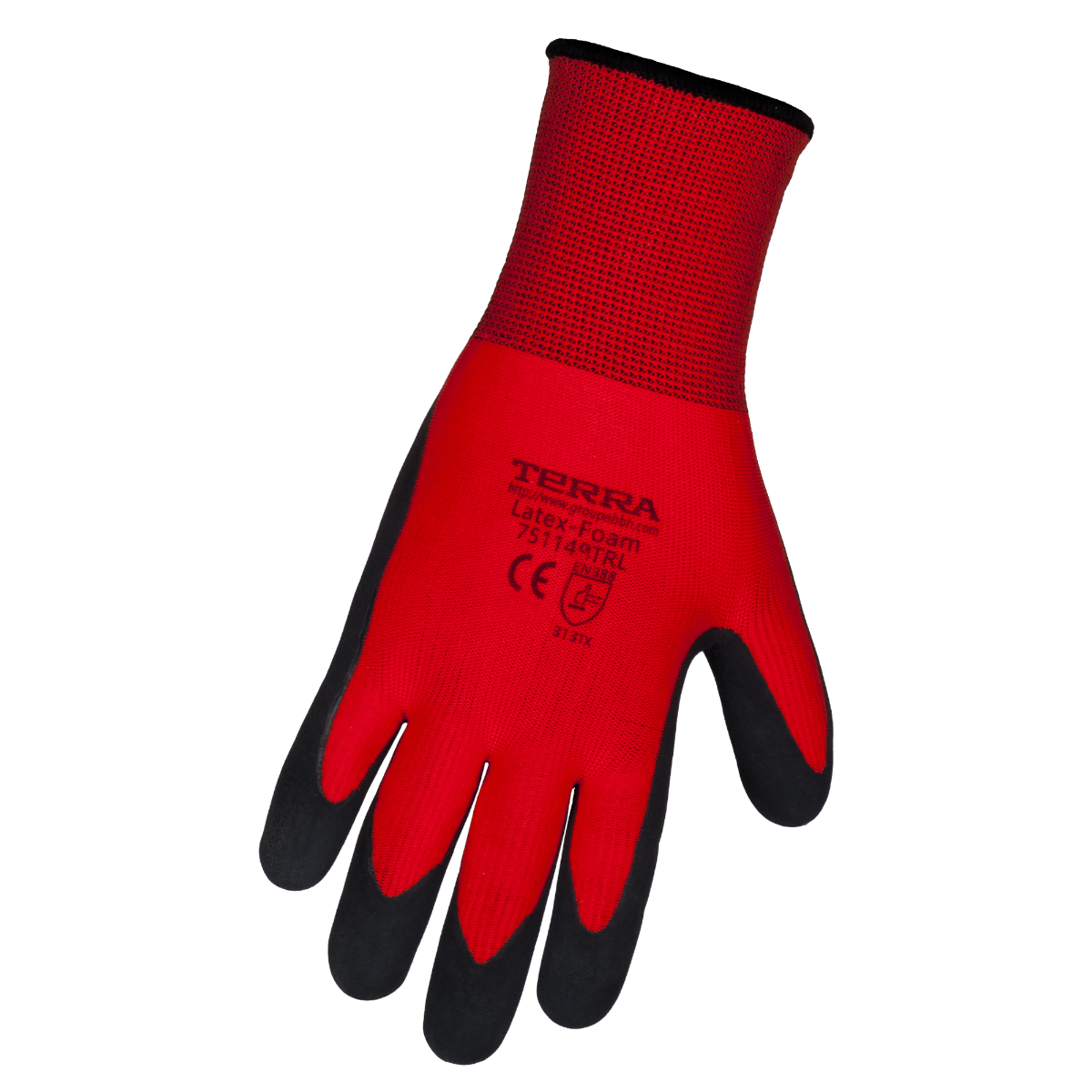 Paquet de 2 paires de gants enduits de mousse de latex doublés, rouge/noir, moyen/grand