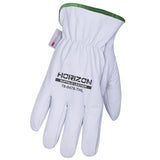 Gants en cuir de bison doublés, beige