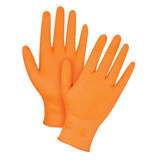 Gants de poids lourd Gripper, Nitrile, 7 mils, Sans poudre, Orange