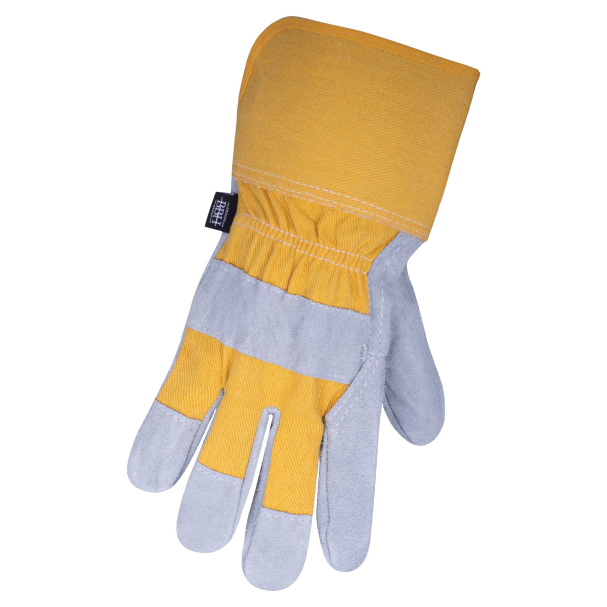 Gants en cuir de vache fendu, Jaune