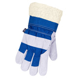 Gants en cuir de vache fendu doublés, couleurs assortis