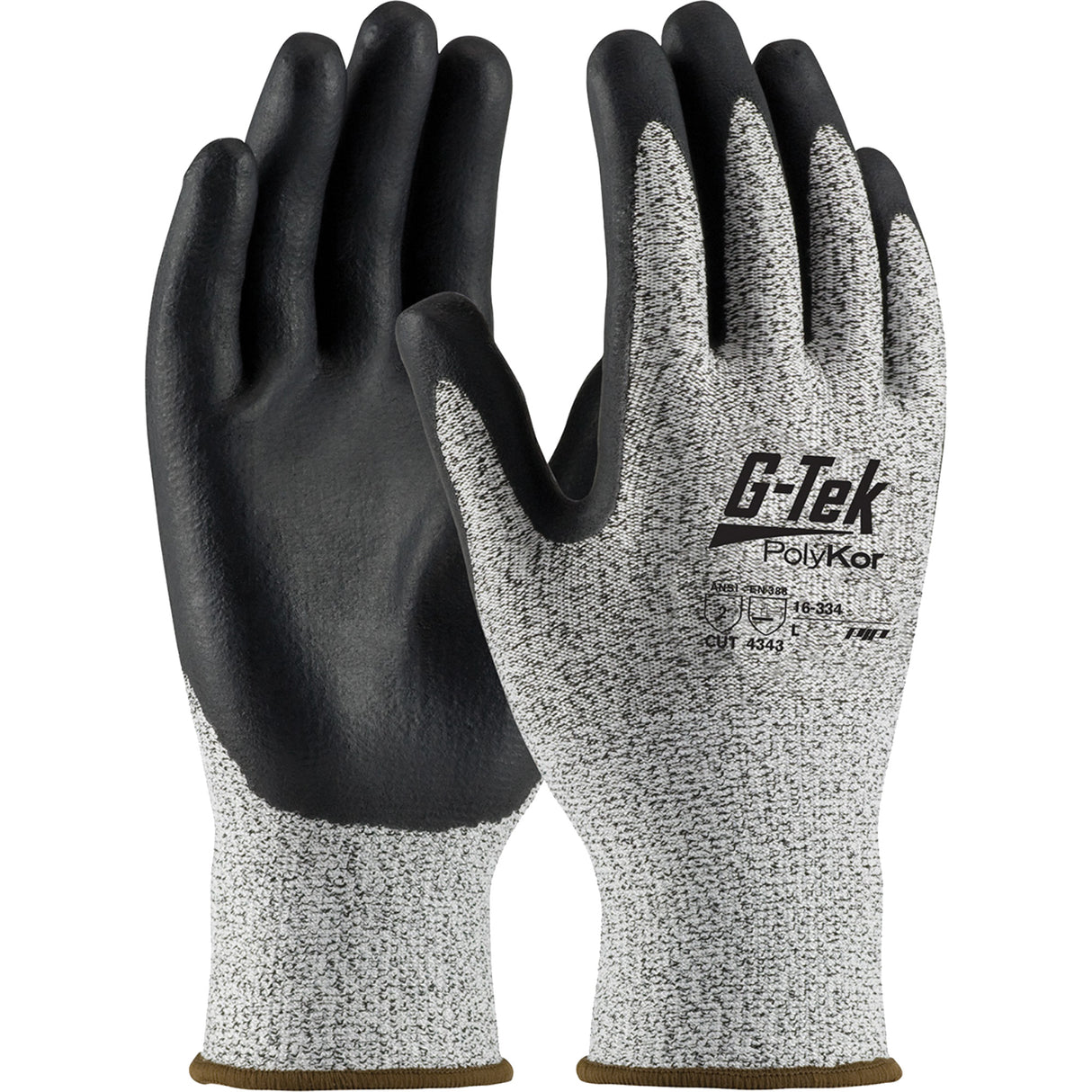 Paquet de 12 gants résistants à la coupe G-Tek , Calibre 13, Revêtement Nitrile, Enveloppe en PolyKor , ASTM ANSI niveau A2/EN 388 niveau 3/EN 388 niveau B
