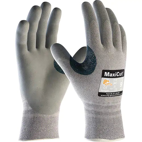 Gants résistants aux coupures en tricot sans coutures ATG MaxiCut, Calibre 13, Revêtement Mousse de nitrile, Enveloppe en Dyneema /Nylon, ASTM ANSI niveau A4/EN 388 niveau 4/EN 388 niveau C