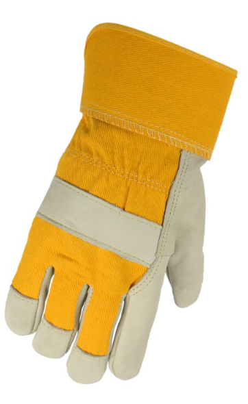 Gants en cuir de vache, jaune