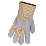Gants en cuir de vache doublés, jaune/leu