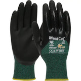Gants résistants aux coupures dans un milieu de travail huileux ATG MaxiCut, Calibre 15, Revêtement Nitrile, Enveloppe en Fil technique, ASTM ANSI niveau A2/EN 388 niveau 3/EN 388 niveau B