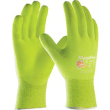 Gants sans coutures haute visibilité ATG MaxiFlex  Ultimate, Rêvetement Nitrile, Calibre 15, Enveloppe en Nylon/Élasthanne
