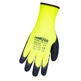 Gants haute visibilité doublés et enduits de latex texturé, jaune haute visibilité/noir