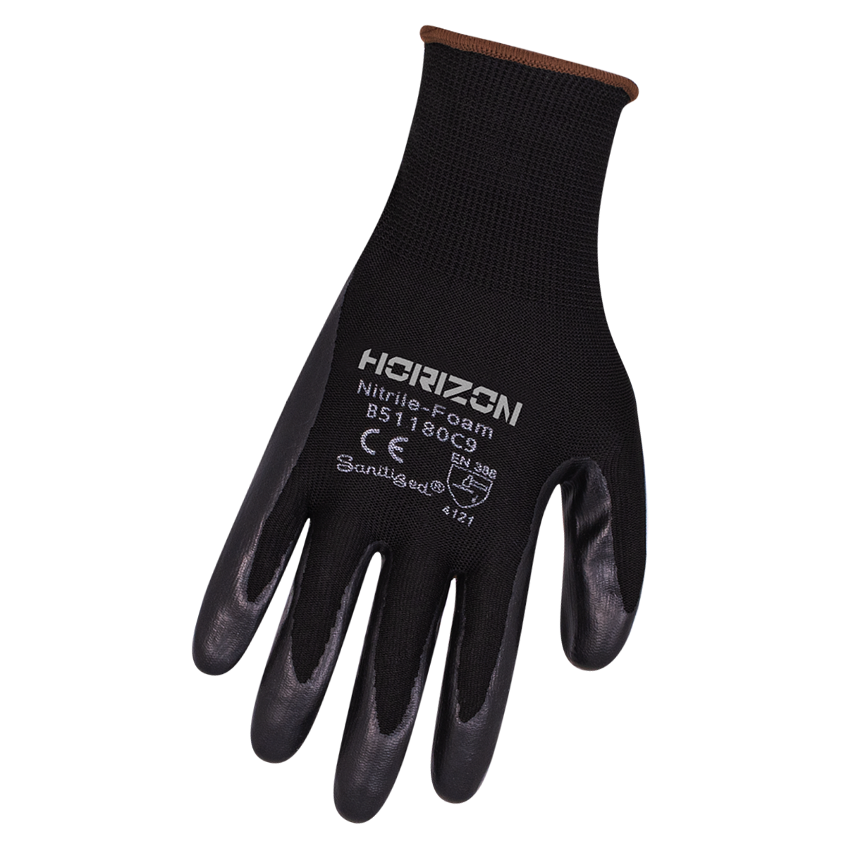 Gants enduits de mousse de nitrile, noir, petit