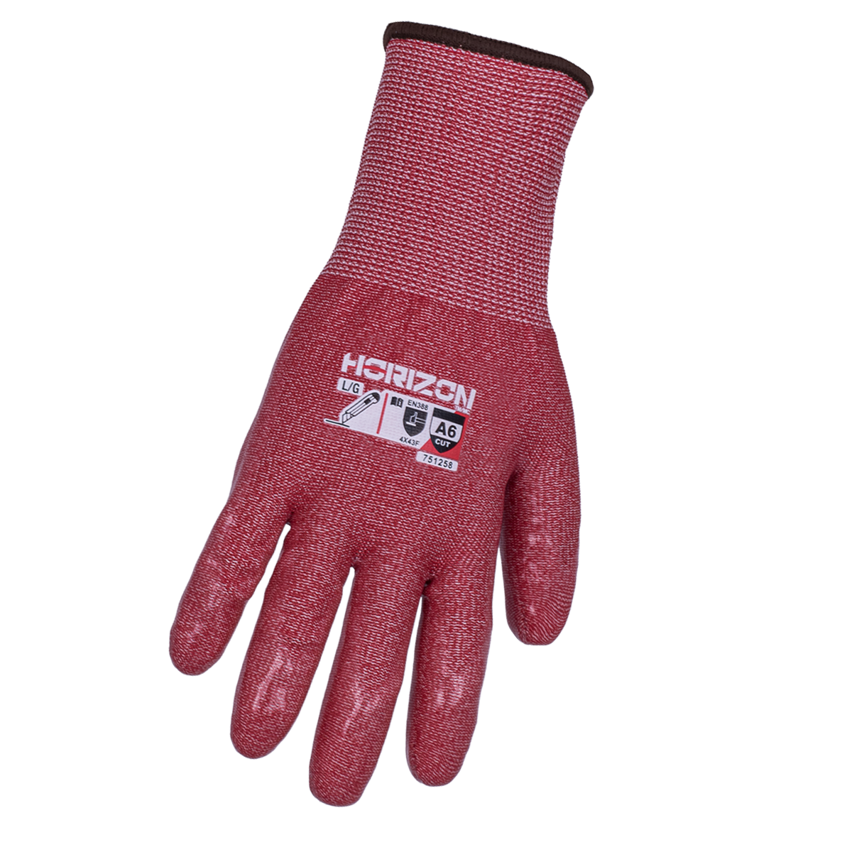 Gants enduits de silicone résistants aux coupures, rouge