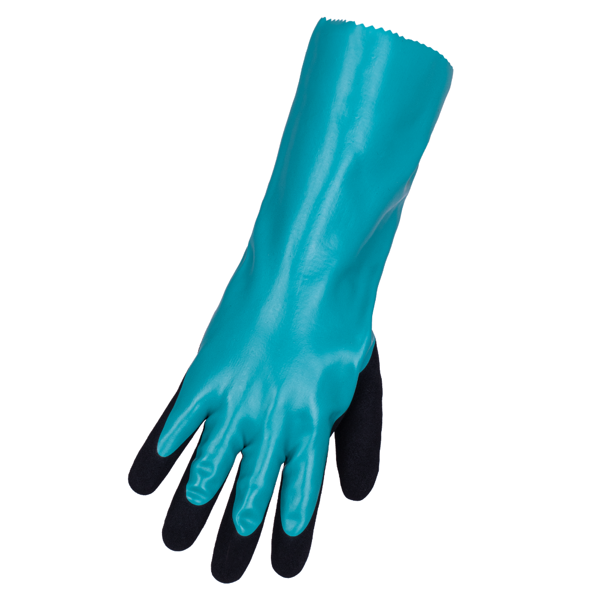 Gants chimiques enduits de nitrile, vert