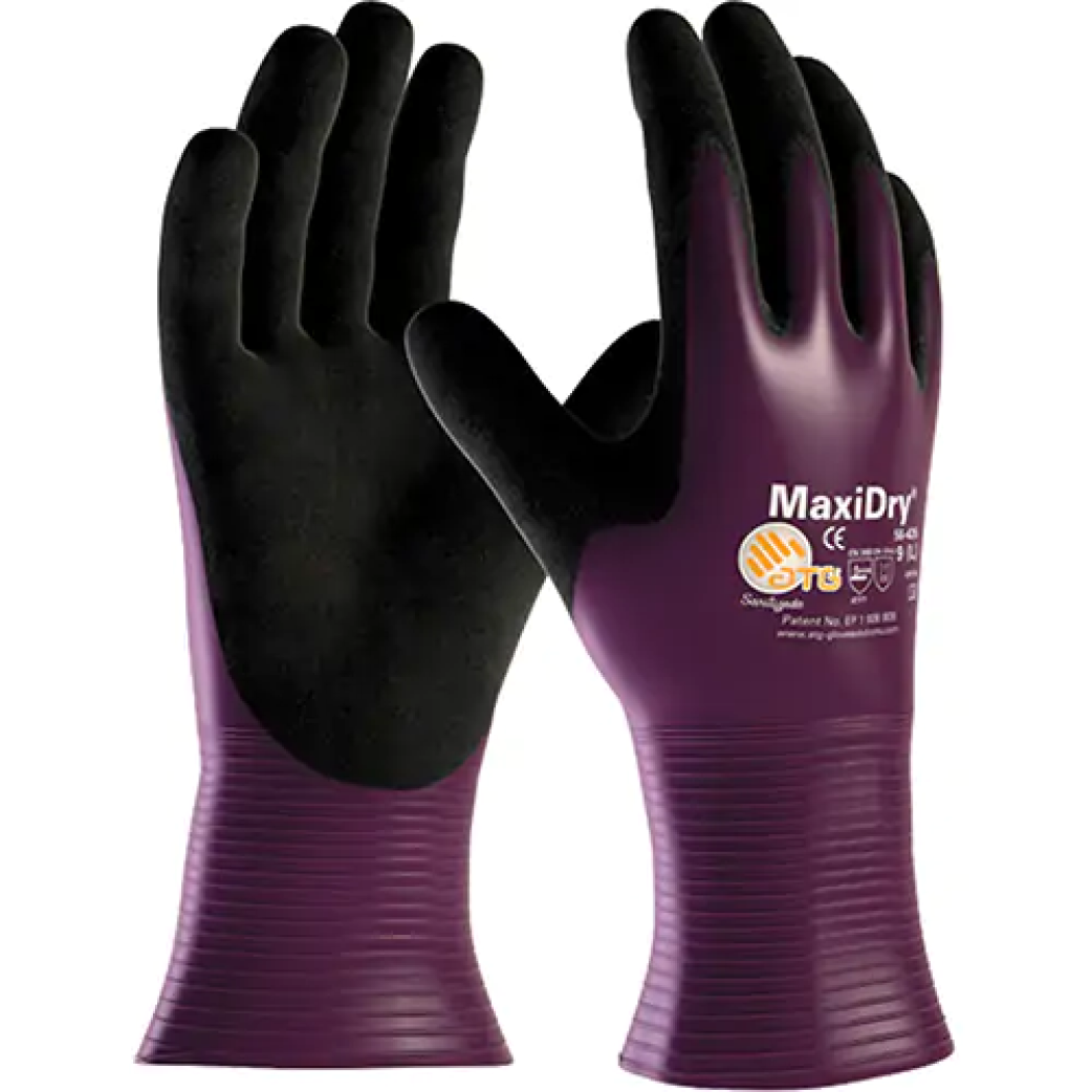 Gants ATG MaxiDry 56-428, revêtement nitrile, calibre 15, enveloppe en nylon