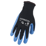 Gants enduits de latex texturé, noir/bleu, moyen