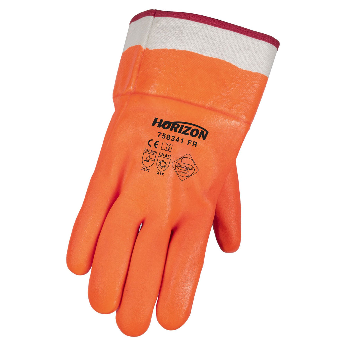 Gants doublés doublement enduits de PVC, Orange, Grand