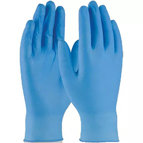 Boite de 100 gants jetables. Grand. Nitrile. 4 mils. Sans poudre. Bleu