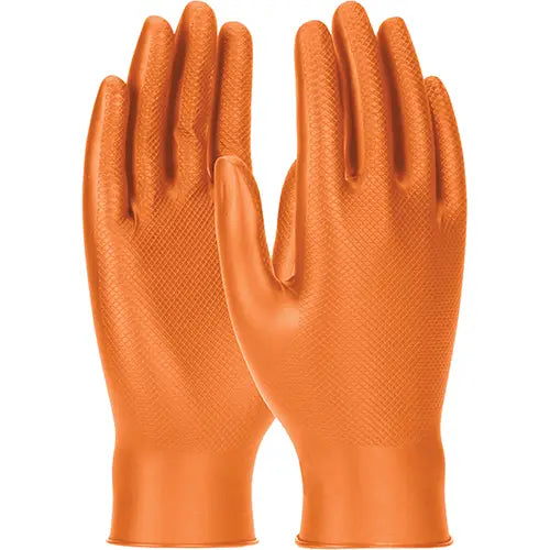 Boite de 50 gants jetables ambidextres Grippaz  Skins, Nitrile, 6 mils, Sans poudre, Orange