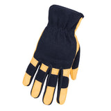 Gants hybrides en cuir de chèvre, noir/jaune