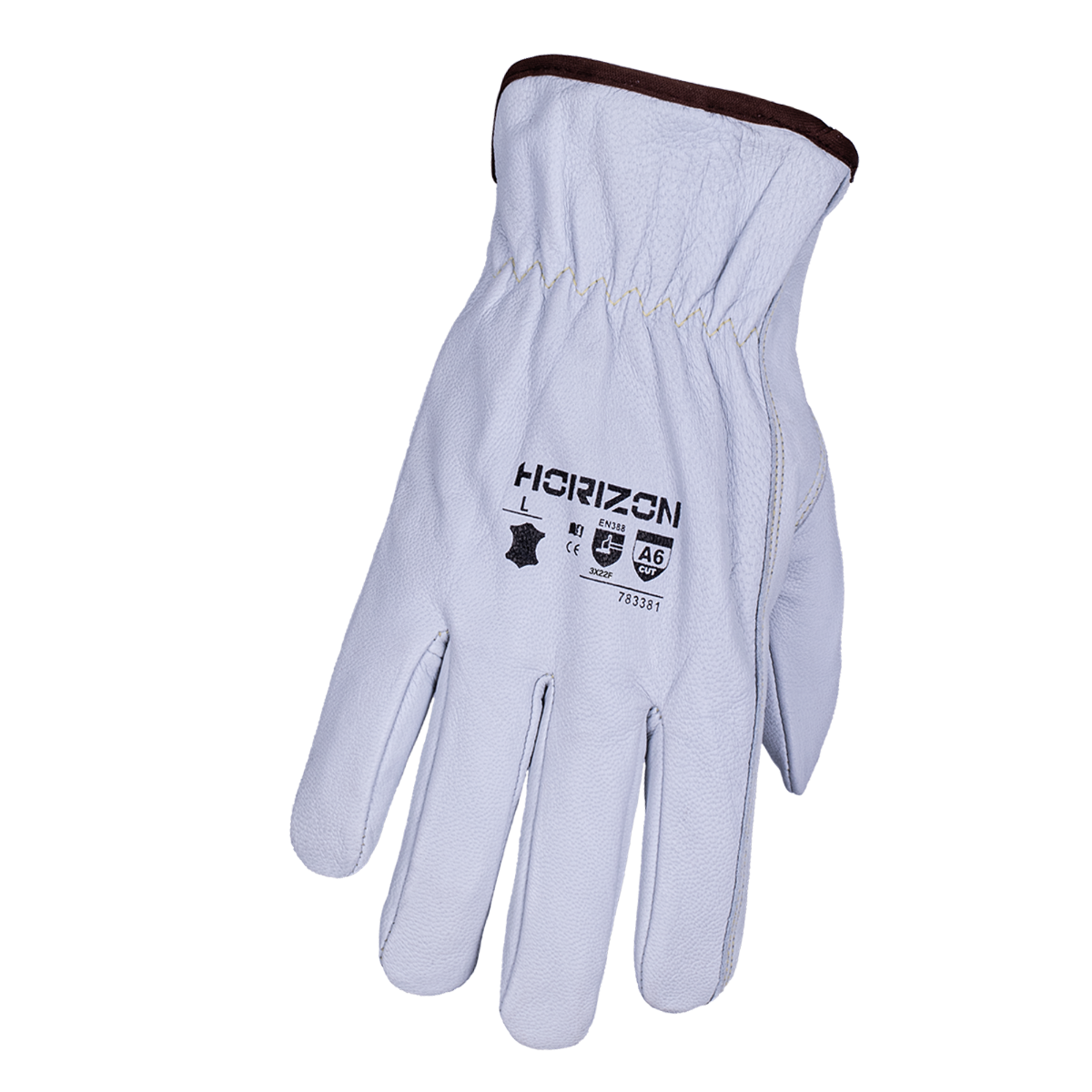 Gants en cuir de chèvre A6 résistants aux coupures, Blanc