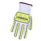 Gants en cuir de chèvre avec protection d'impact, Blanc