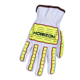 Gants en cuir de chèvre anti-coupure A6 avec protection d'impact, blanc