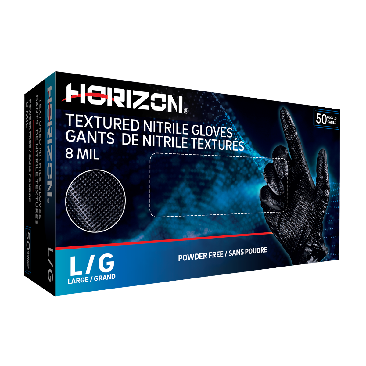 Gants en nitrile de 8 mil. noir
