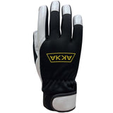 F250G, gant cuir chèvre, tactile, velcro au poignet, dextérité, dos polyester, étiquette et code-barres