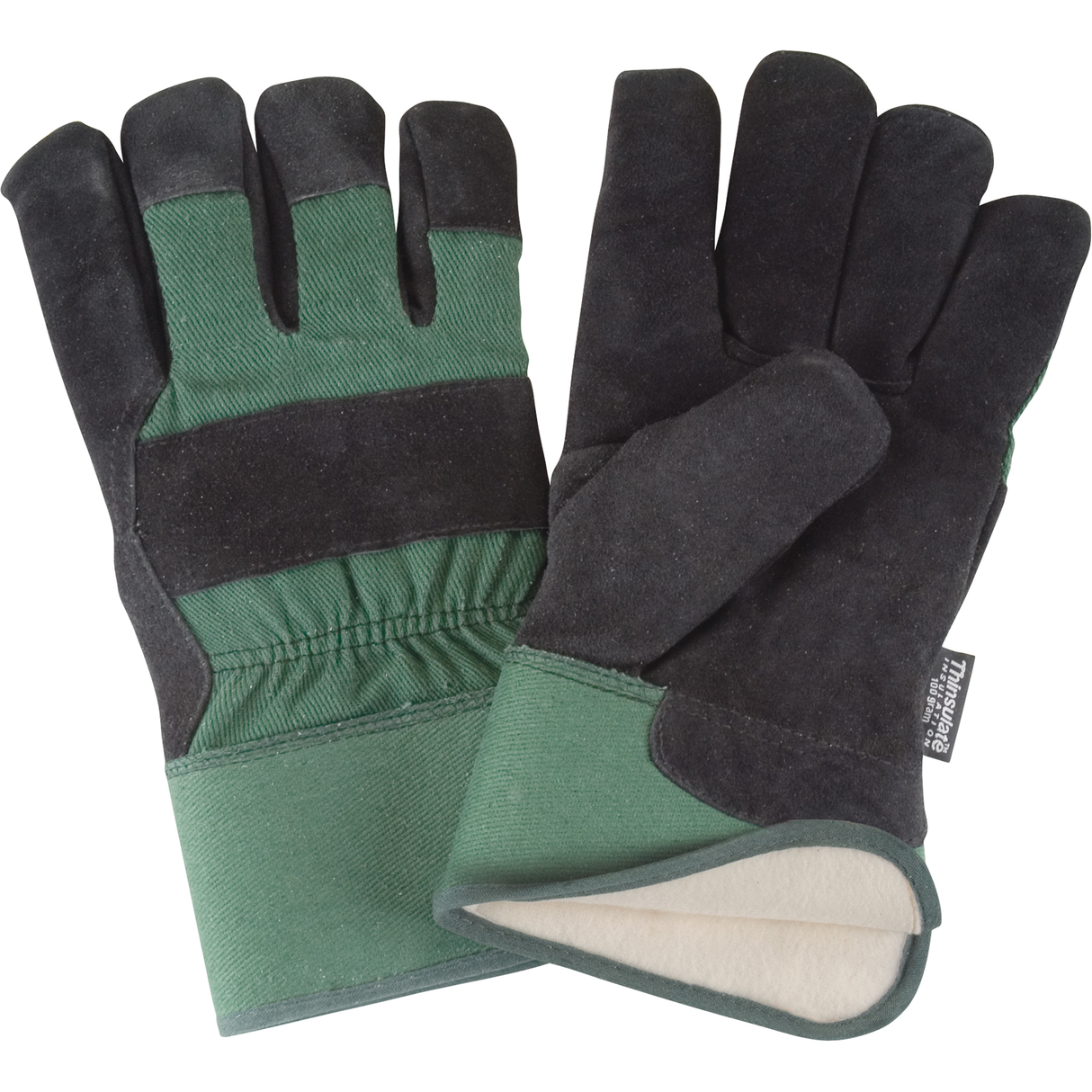 Gants d'ajusteur doublés pour l'hiver à chaleur supérieure, Paume en Cuir de vache refendu, Doublure en Thinsulate