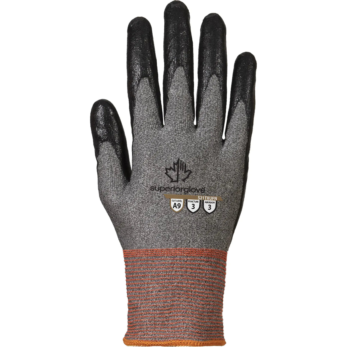 Gants enduits, Taille 10, Calibre 21, Revêtement Nitrile, Enveloppe en TenActiv, ASTM ANSI niveau A9