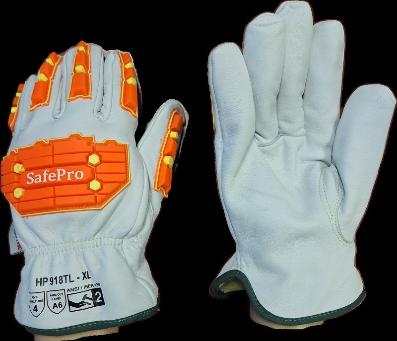 Gants d'hiver de conducteur en peau de chèvre avec TPR résistant aux impacts arrières