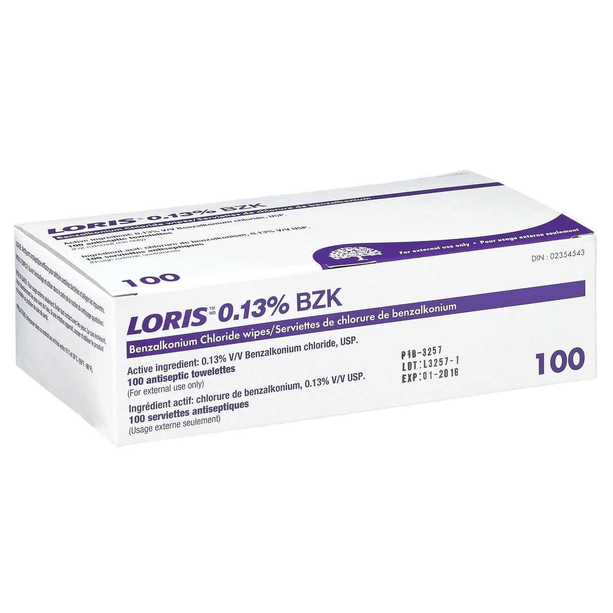Paquet de 10 benz. chlore. 0.13% lingettes, 8"X 5"