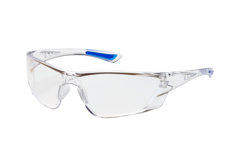 Lunette de sécurité sans monture avec branches lustré noir, lentille claire avec enduit anti-rayures / Anti-réfléchissant