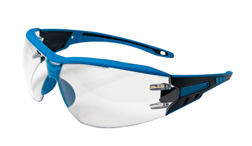 Lunettes de sécurité sans jante, lentille claire détectable en métal complet et revêtement F360
