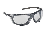 Lunettes de sécurité Mini SpectaGoggle sans jante avec cadre ambré, lentille ambre, rembourrage en mousse et revêtement 4A