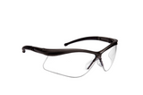 Lunettes de sécurité semi-rimes avec monture noire, lentille claire et revêtement 4A