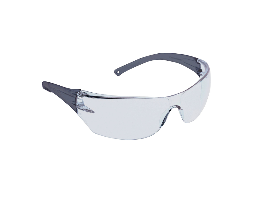 Lunettes de sécurité sans bord avec temple de fumée, lentille extérieure intérieure et revêtement 3A
