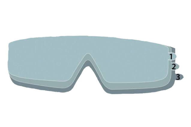Boite de 10 sets de films de protection pour protéger les oculaires des lunettes masques