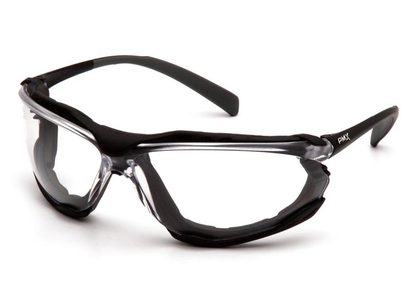 Lunettes de sécurité Proximity – Monture noire – Lentilles claires en polycarbonate – Traitement h2max antibuée et anti‑rayures – Normes ANSI z87.1 et CAN/CSA z94.3‑15
