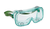 Lunette à évent indirect avec corps vert clair, lentille claire et revêtement 4A - sangle en néoprène